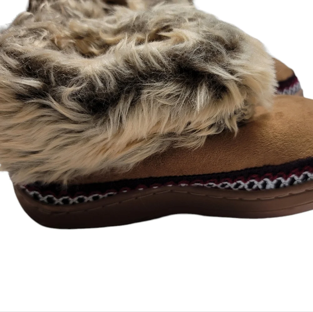 Kids Tan Cozy Slipper Booties